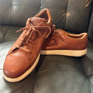 Cole Haan GrandPro Tennis Sneaker in Woodbury Handstain Brown Leather